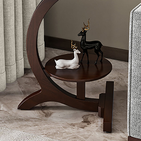 23.6" Tall Scandinavian Style Side End Table Wooden Round Sofa Side Accent Table