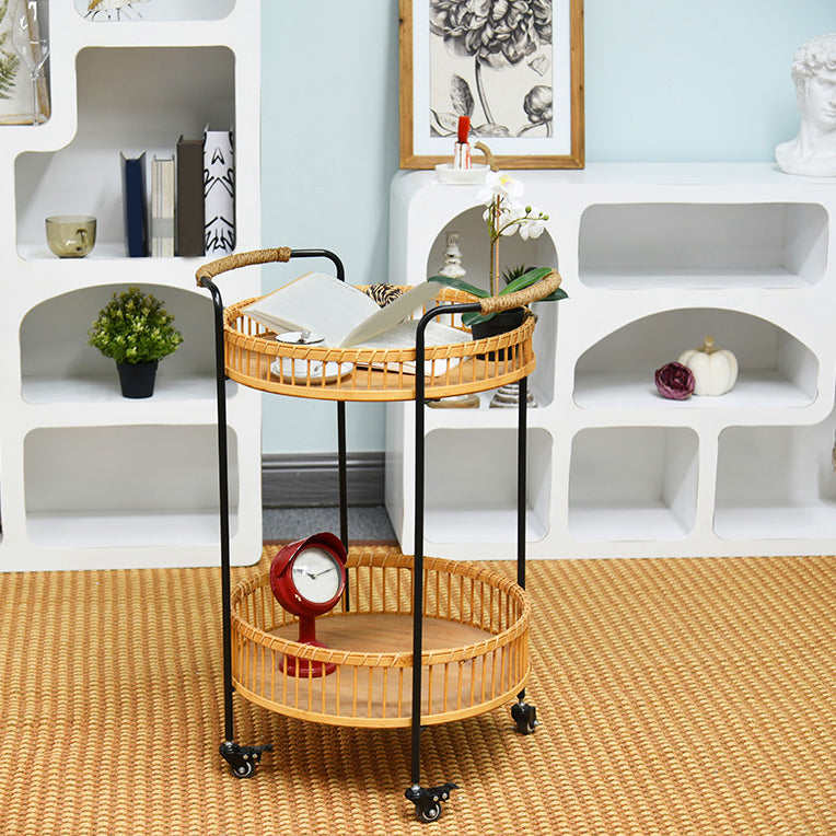 Scandinavian Style Sofa Side Accent Table Natural Round Side End Table