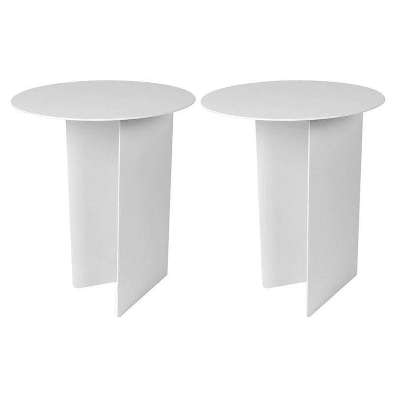 Mid-Century Metal Round /square Top Side Table 19.6" Tall Abstract End Table