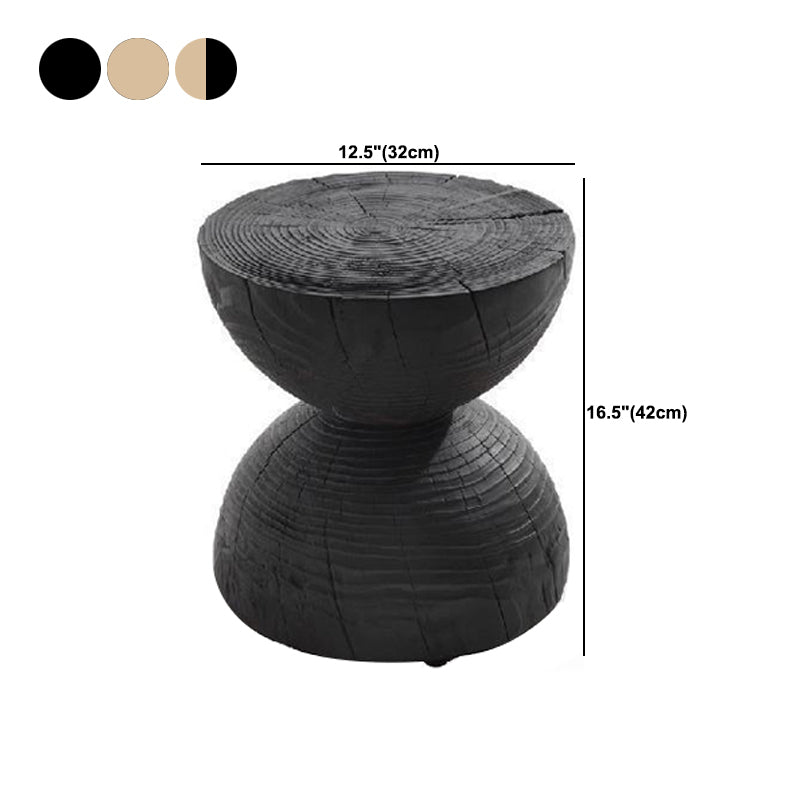 Scandinavian Round Solid Wood Top Side Table 16.5-inch Pedestal End Table