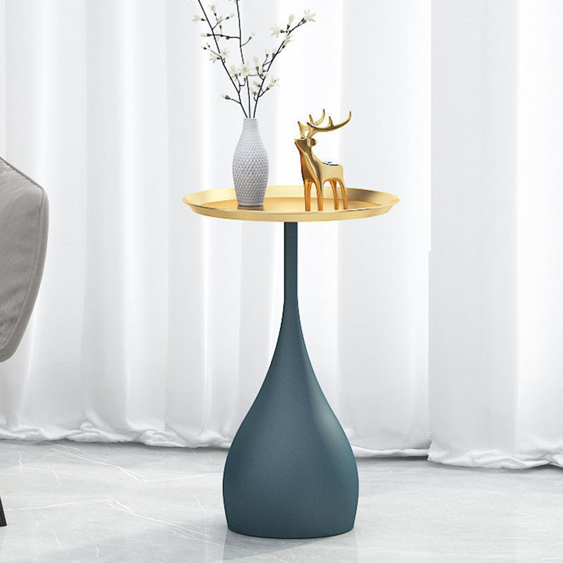 Round Pedestal Base Base Metal Table Medieval Modern Style Side Table