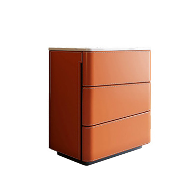 Stone Sideboard Table with Solid Wood Drawers and Storage for Living Room