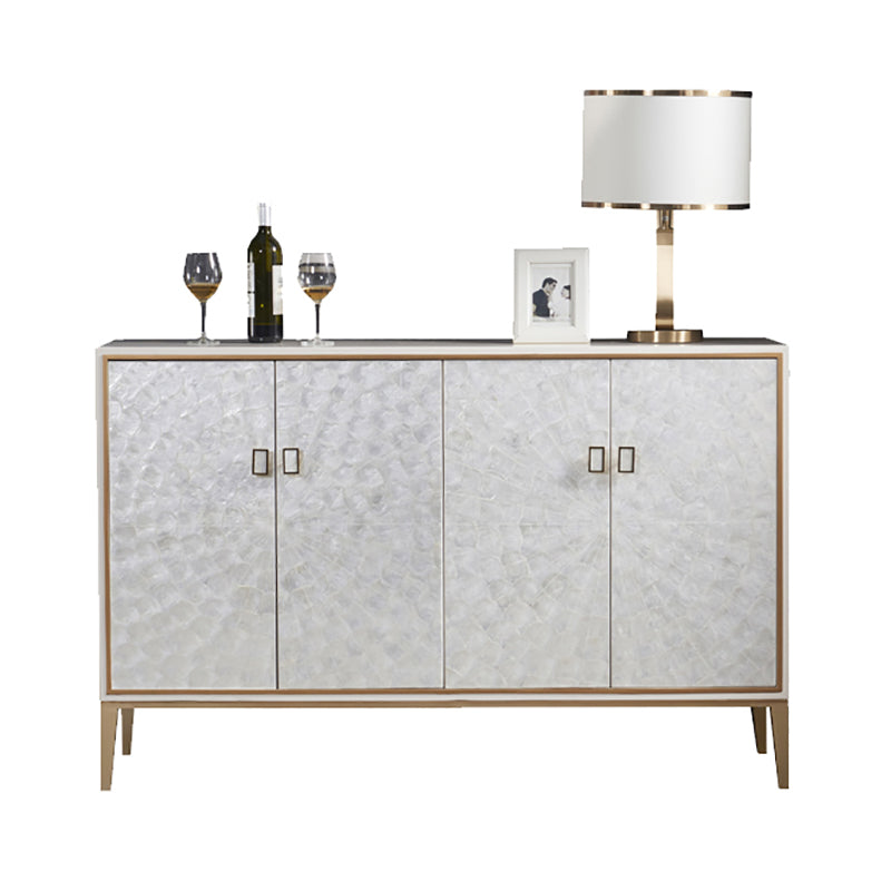 Glam Living Room Dining Buffet Engineered Wood and Metal Cabinets Sideboard Table