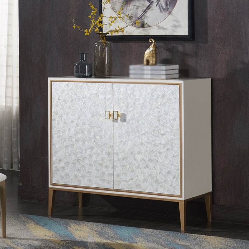 Glam Living Room Dining Buffet Engineered Wood and Metal Cabinets Sideboard Table
