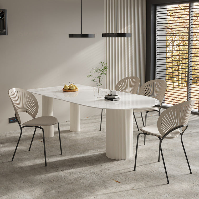 Modern Style White Dining Table Sintered Stone Table for Home
