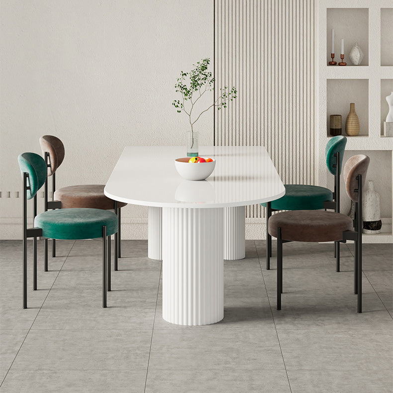 Contemporary Style Dining Table White Dinner Table for Home Kitchen Dinner