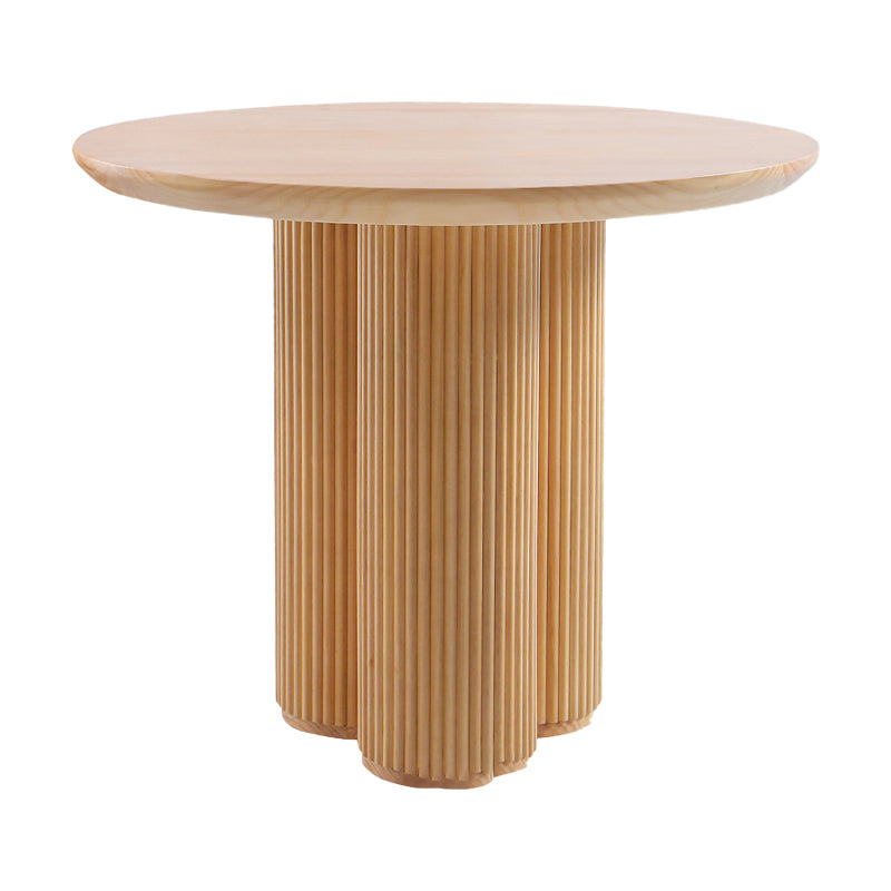 Solid Wood Dining Table Contemporary Style Brown Round Dinner Table