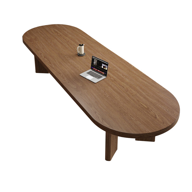 Modern Solid Wood Table for Restaurant Oval Table with 4 Legs