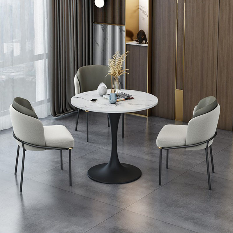 Modern Style Round Dining Table Sintered Stone Tulip Table for Dining Room
