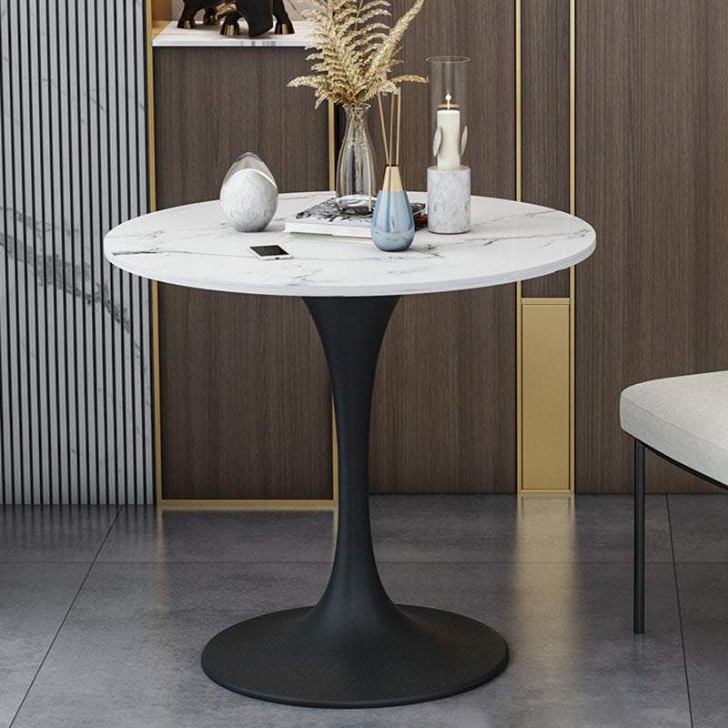 Modern Style Round Dining Table Sintered Stone Tulip Table for Dining Room