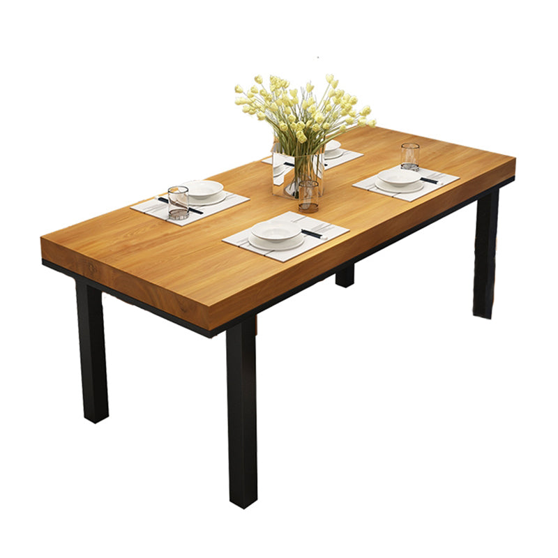 Industrial Solid Wood Top Table Natural and Black Dinner Room Kitchen Table