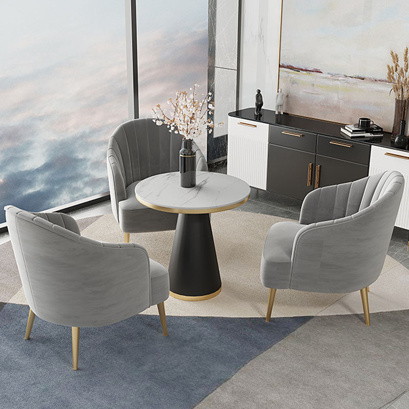 Modern Style Dining Table Sintered Stone Table with Pedestal Base