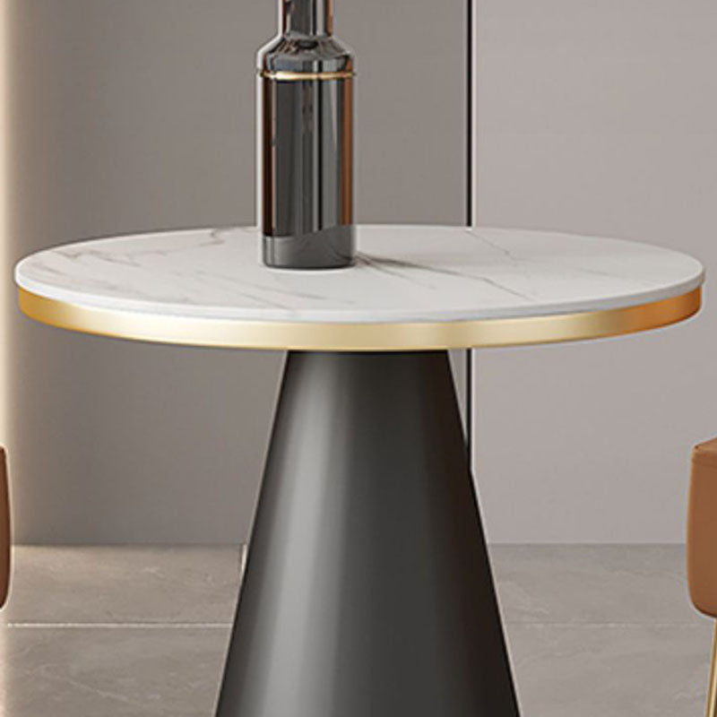 Modern Style Dining Table Sintered Stone Table with Pedestal Base