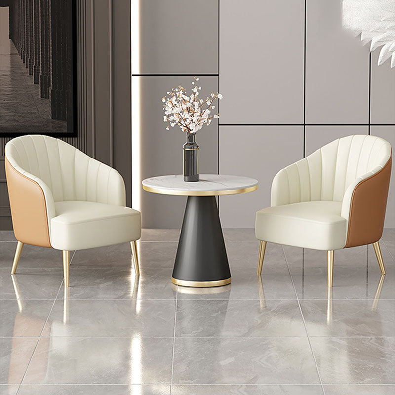 Modern Style Dining Table Sintered Stone Table with Pedestal Base