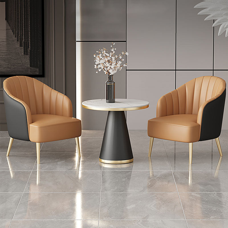 Modern Style Dining Table Sintered Stone Table with Pedestal Base