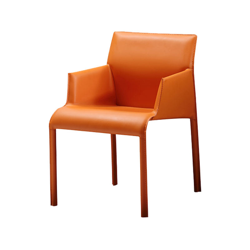Contemporary Leather Dining Chair Upholstered Arm Chair for Restaurant Use