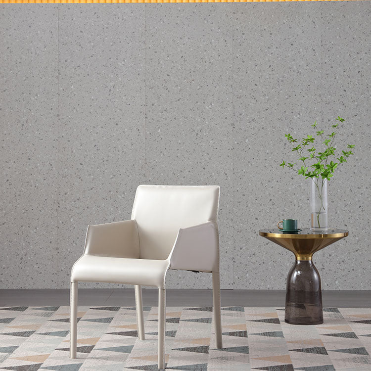 Contemporary Leather Dining Chair Upholstered Arm Chair for Restaurant Use