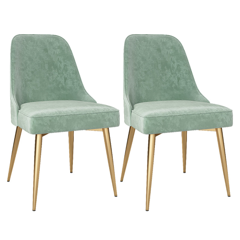 Glam Velvet Armless Dining Chair Metal Dining Chairs for Home Use