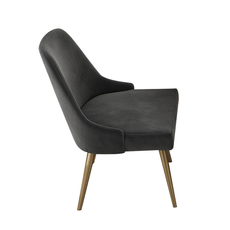 Glam Velvet Armless Dining Chair Metal Dining Chairs for Home Use