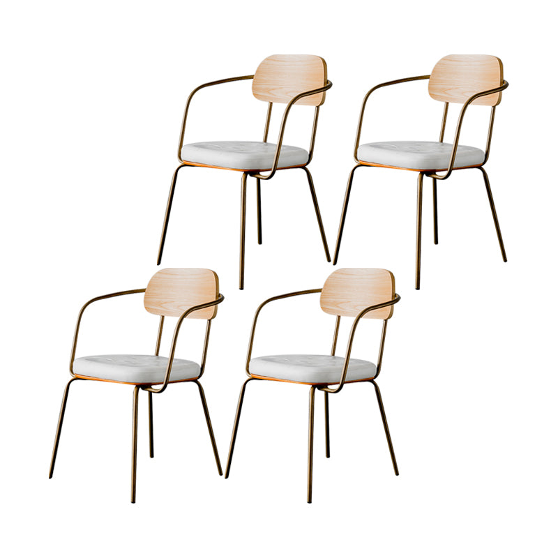 Industrial Open Back Arm Chairs PU Leather Dining Chairs for Home