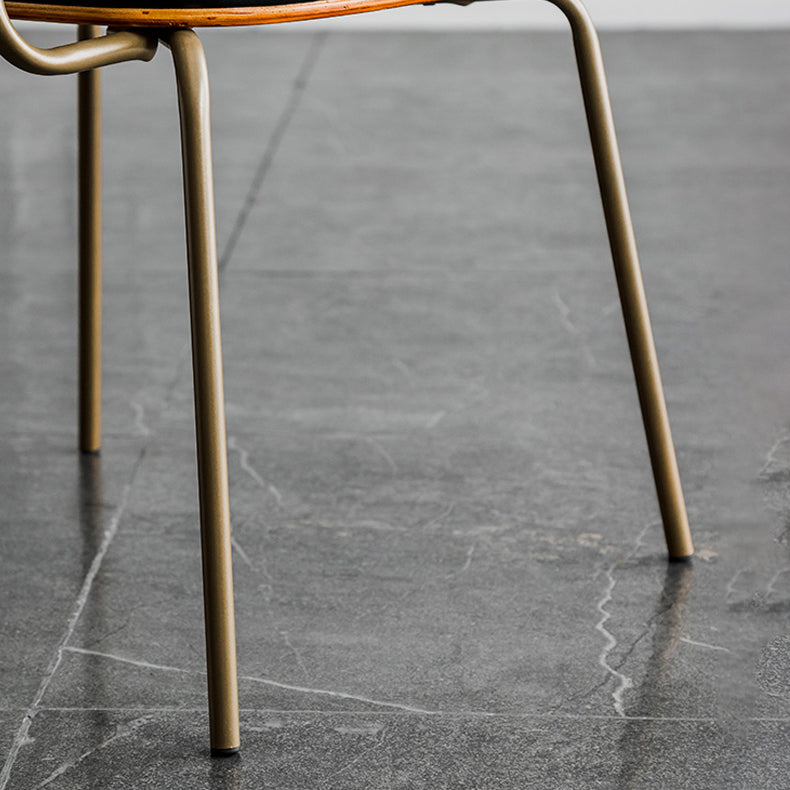 Industrial Open Back Arm Chairs PU Leather Dining Chairs for Home