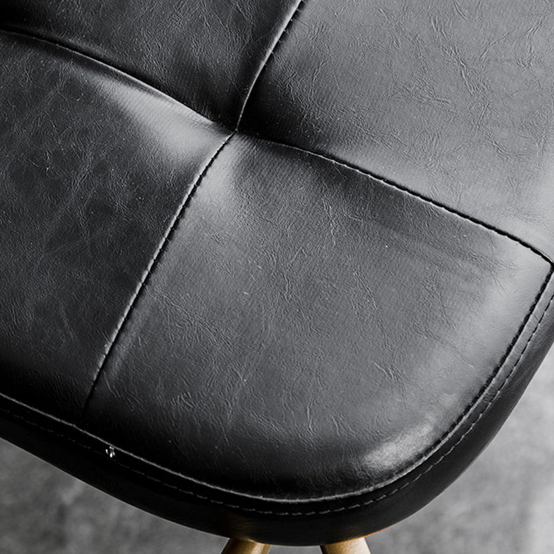 Industrial Open Back Arm Chairs PU Leather Dining Chairs for Home