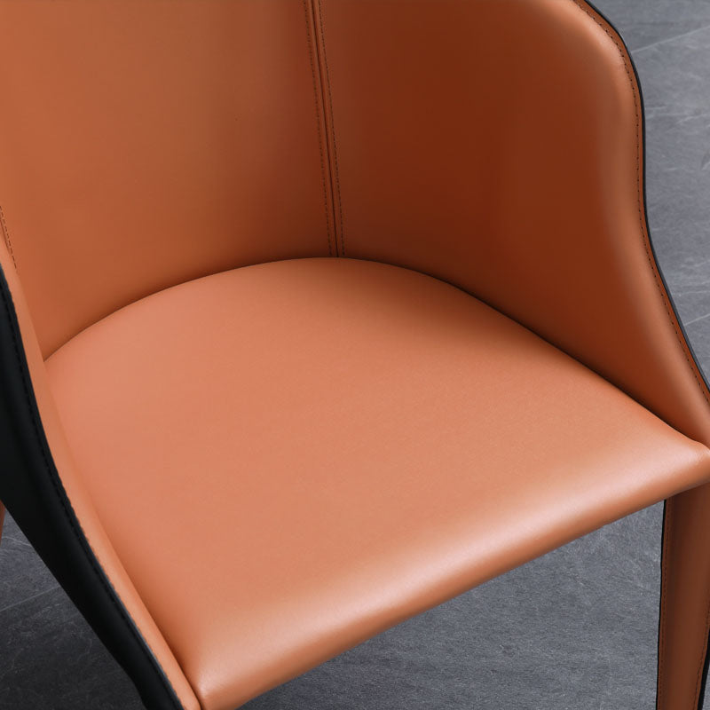 Contemporary Metal Dining Chair Upholstered Arm Chairs for Restaurant Use