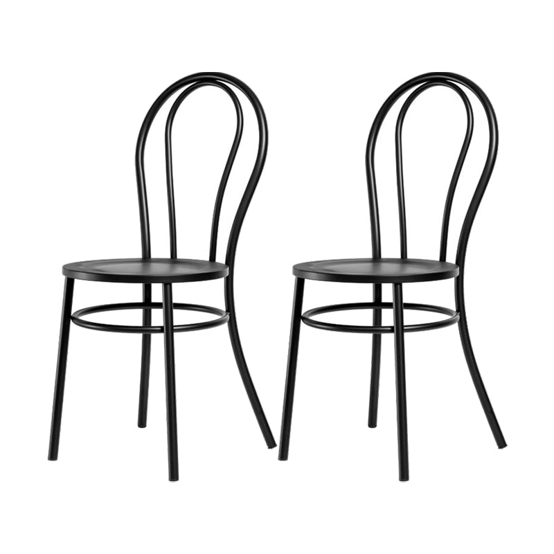 Metal Dining Chairs Industrial Windsor Back Armless Chairs for Bar