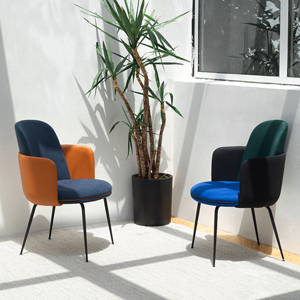 Matte Finish Dining Chair Designer Style Room Solid Back Arm Chair