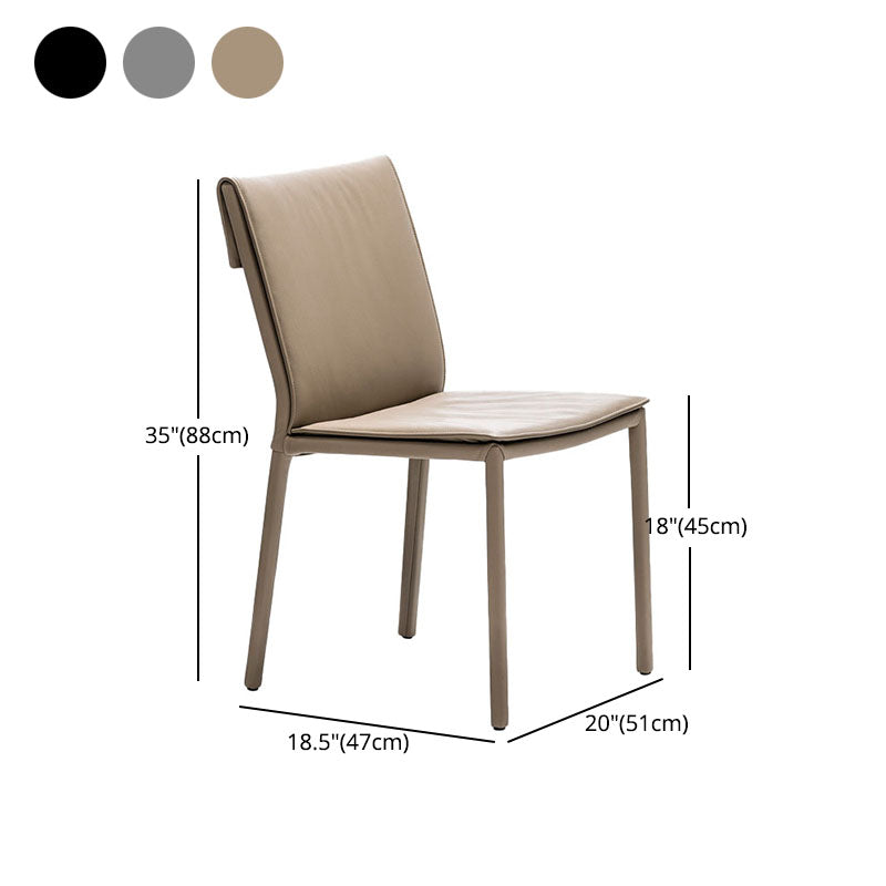 Modern Chairs Dining Armless Chair with Metal Legs for Kitchen