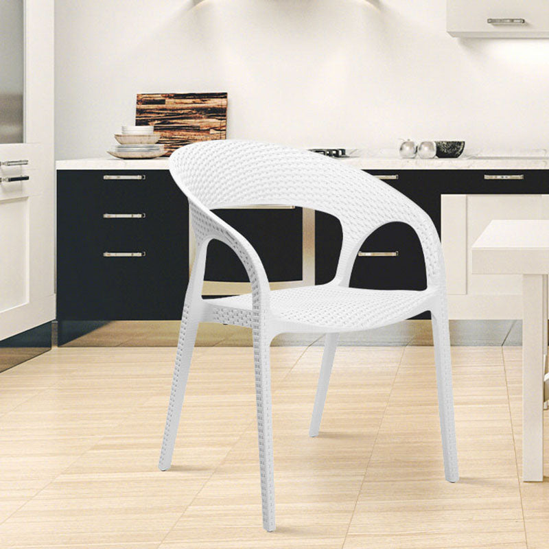 Contemporary Chair Dining Arm Chair with Plastic Legs for Kitchen