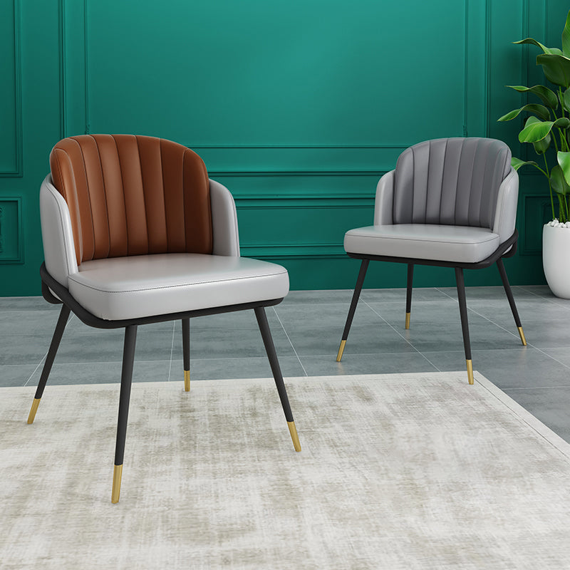 Scandinavian Armless Solid Back Chair for Home Upholstered Side Chair