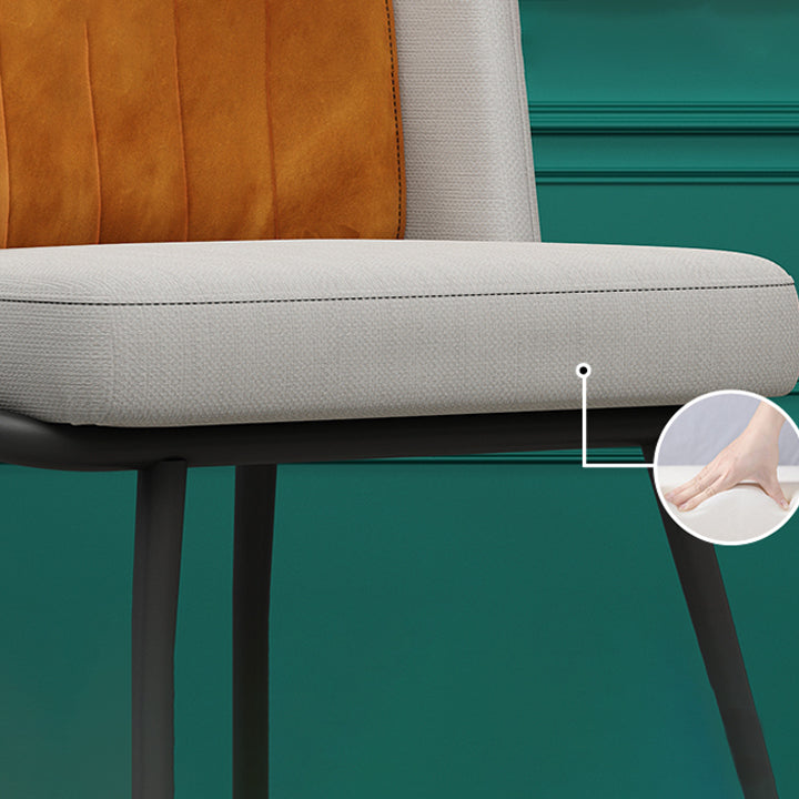 Scandinavian Armless Solid Back Chair for Home Upholstered Side Chair