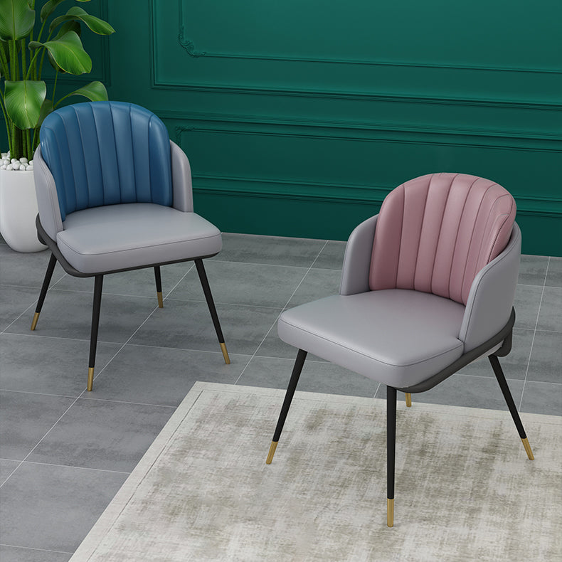 Scandinavian Armless Solid Back Chair for Home Upholstered Side Chair