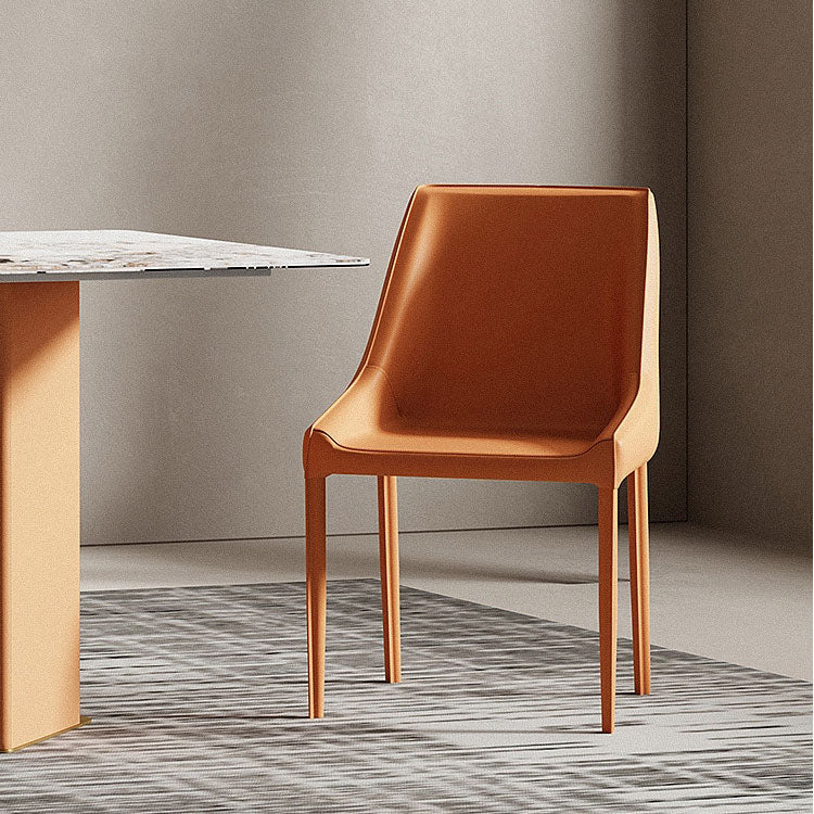 Modern Style Metal Dining Chair Leather Dining Room Chair for Home Use