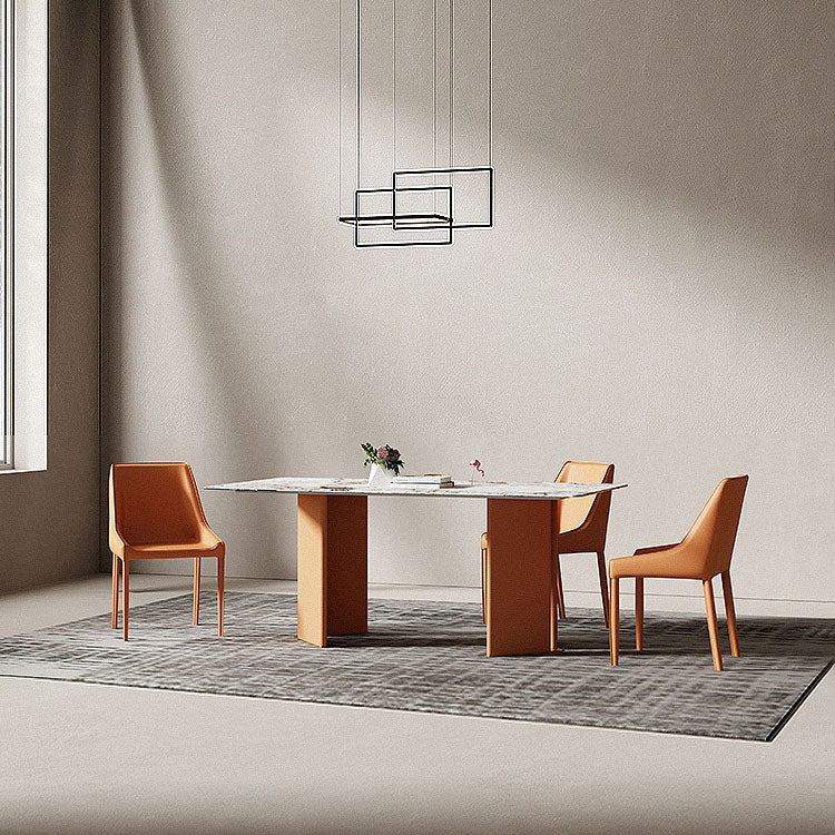 Modern Style Metal Dining Chair Leather Dining Room Chair for Home Use