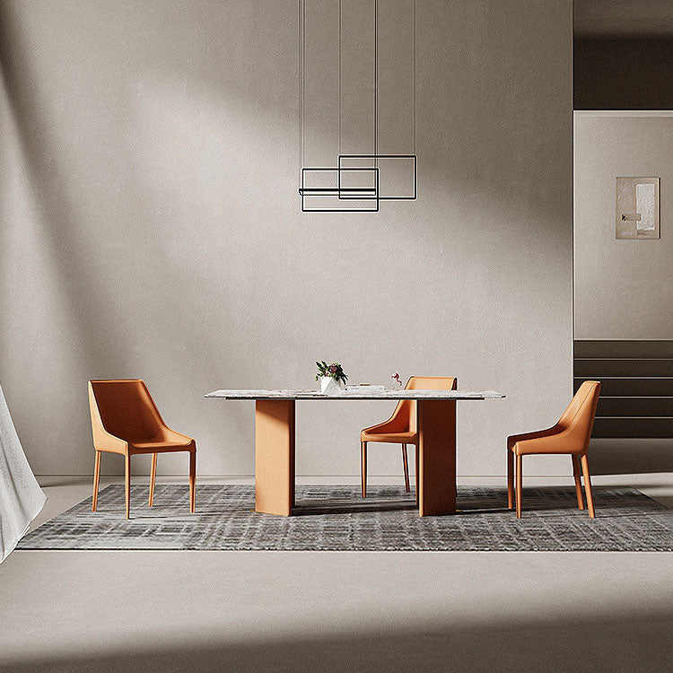 Modern Style Metal Dining Chair Leather Dining Room Chair for Home Use