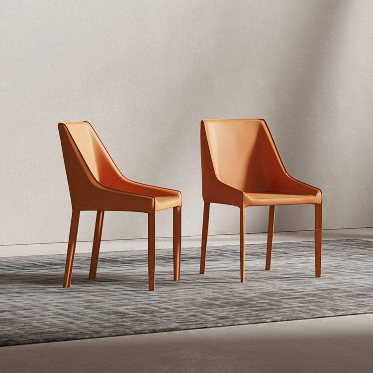 Modern Style Metal Dining Chair Leather Dining Room Chair for Home Use