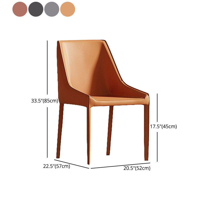 Modern Style Metal Dining Chair Leather Dining Room Chair for Home Use