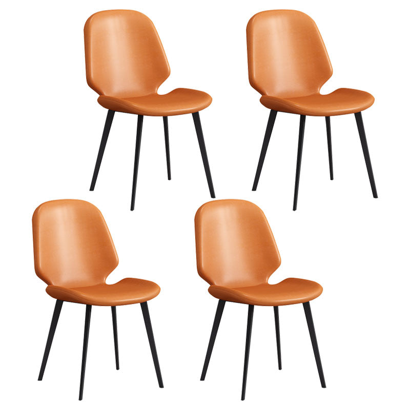 Modern Chair Dining Armless Chairs with Metal Legs for Kitchen