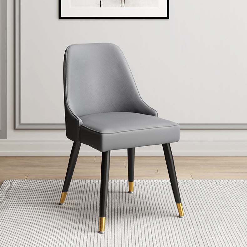 Scandinavian Upholstered Armless Dining Chairs Solid Back Chair