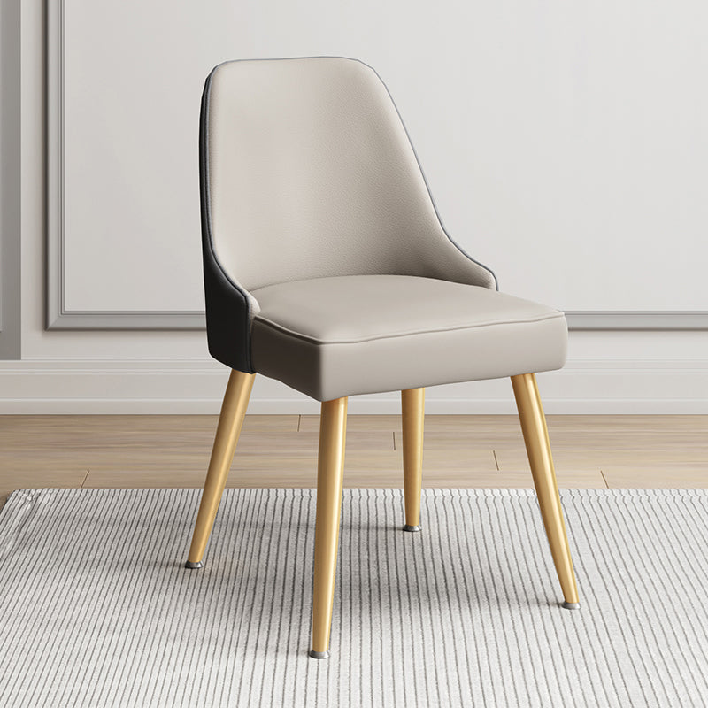 Scandinavian Upholstered Armless Dining Chairs Solid Back Chair