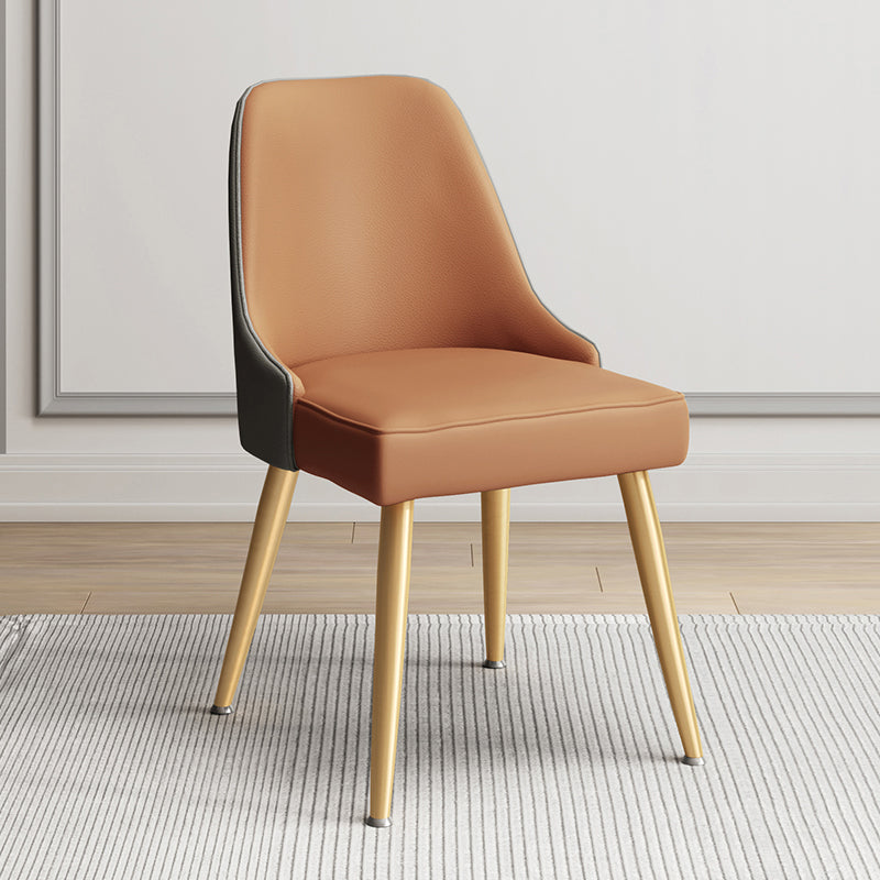 Scandinavian Upholstered Armless Dining Chairs Solid Back Chair