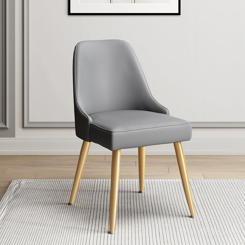 Scandinavian Upholstered Armless Dining Chairs Solid Back Chair