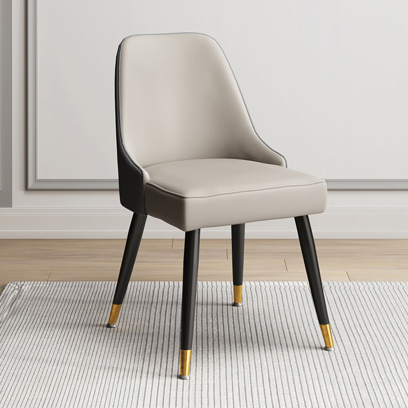 Scandinavian Upholstered Armless Dining Chairs Solid Back Chair