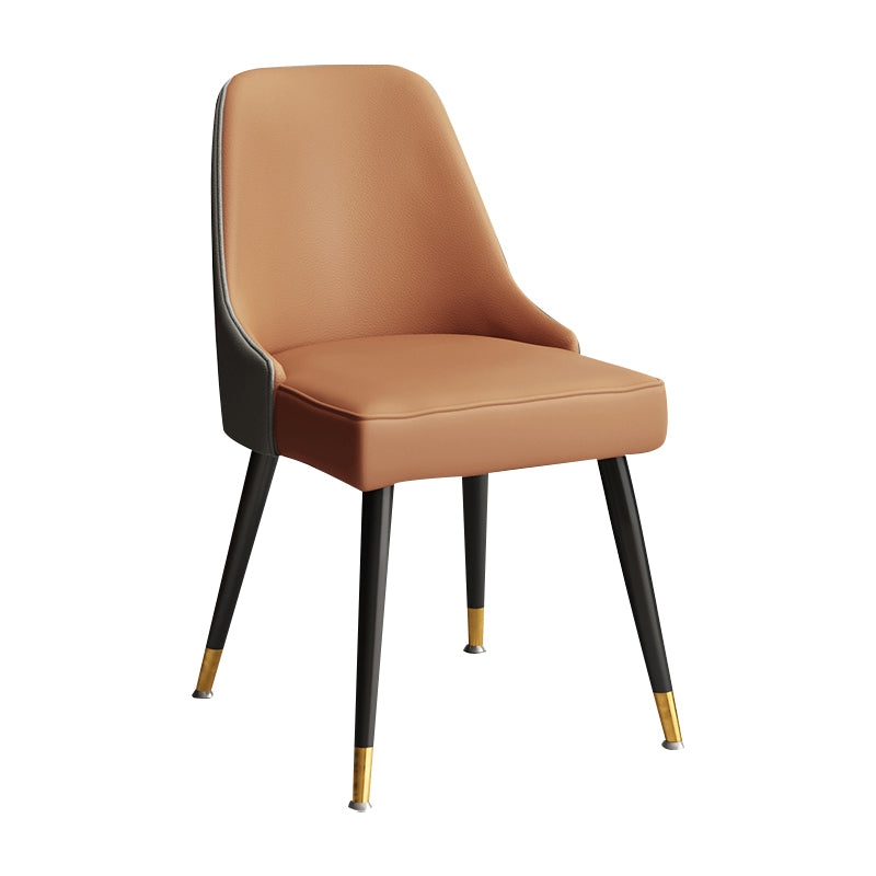 Scandinavian Upholstered Armless Dining Chairs Solid Back Chair