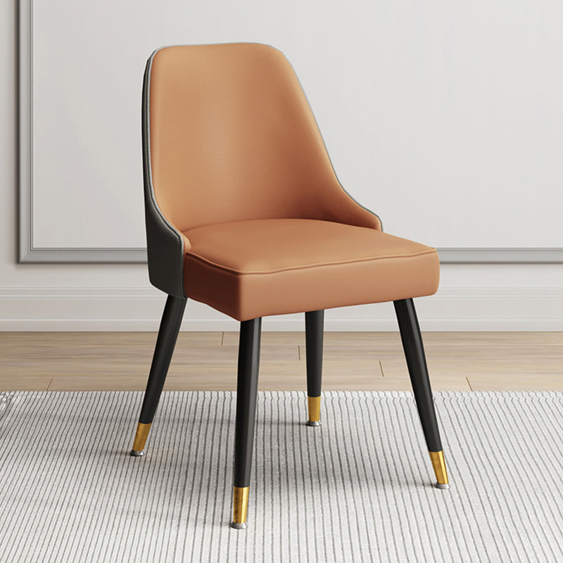 Scandinavian Upholstered Armless Dining Chairs Solid Back Chair