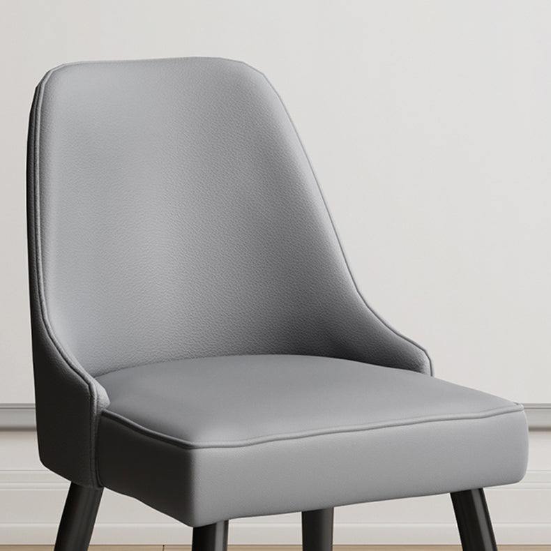 Scandinavian Upholstered Armless Dining Chairs Solid Back Chair