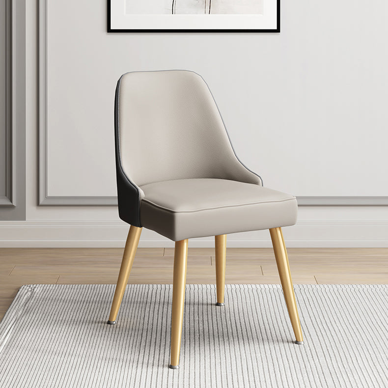 Scandinavian Upholstered Armless Dining Chairs Solid Back Chair