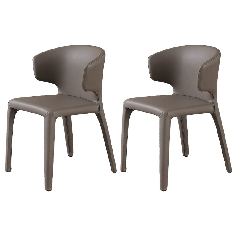 Designer Style Home Wingback Chair Leather Matte Finish Dining Chair